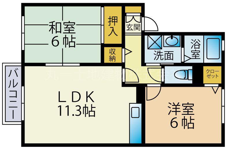 かほる荘(2LDK/1階)の間取り写真