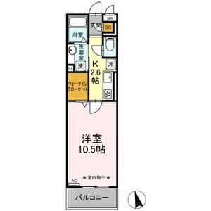 フォンターナ刈谷(1K/2階)の間取り写真