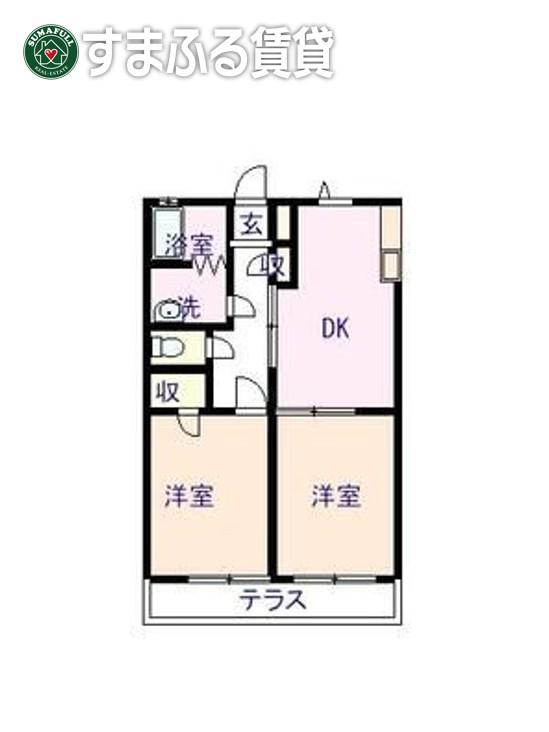 ニューシーズ福部池(2DK/2階)の間取り写真