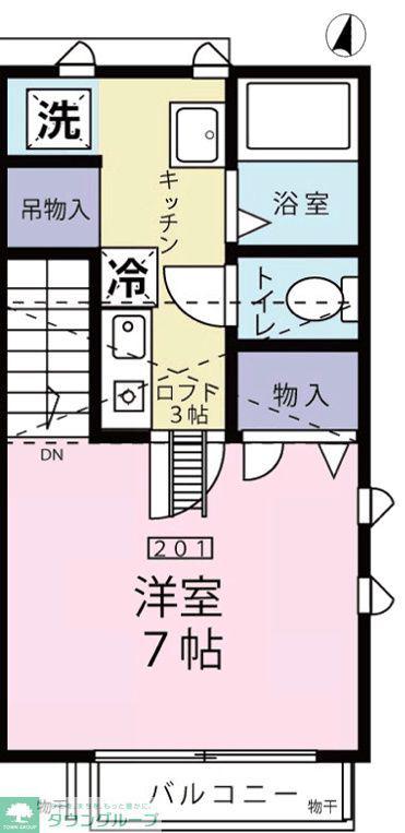 G CLEF(1K/2階)の間取り写真