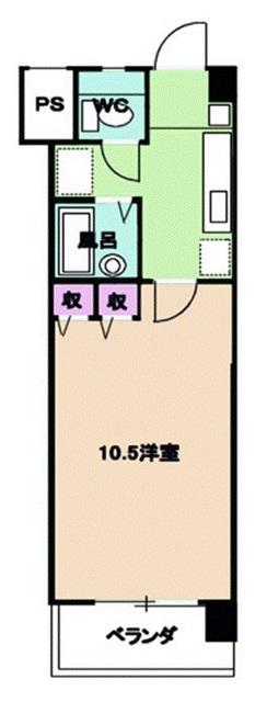 グラスライト(1K/5階)の間取り写真