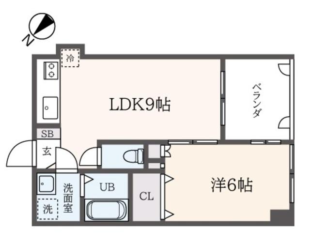 デュオKY山手(1LDK/2階)の間取り写真