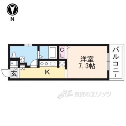 LAFITEKARASUMA(1K/4階)の間取り写真