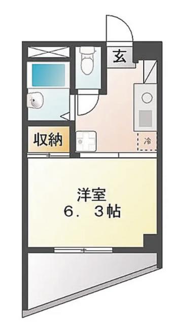 カネマン第三ビル(ワンルーム/2階)の間取り写真