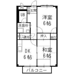 メゾンサンシャイン(2DK/1階)の間取り写真