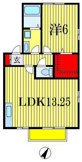 トップVII(1LDK/2階)の間取り写真