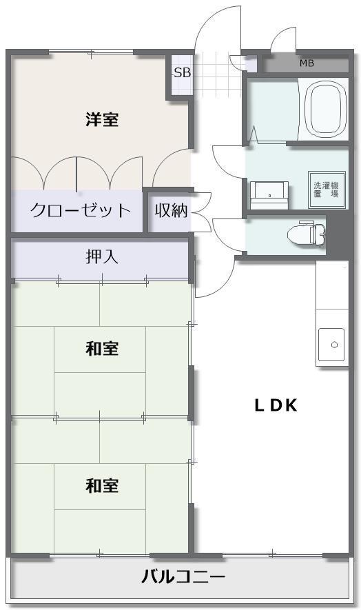 ウエストビレッジ II(3LDK/3階)の間取り写真