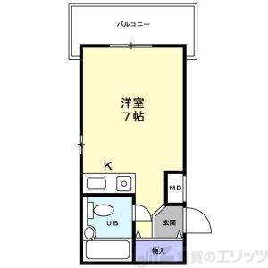 マンション立山(ワンルーム/3階)の間取り写真