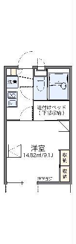 レオパレスグリーンハイツ(1K/1階)の間取り写真