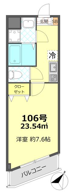 エステ阿佐ヶ谷(1K/1階)の間取り写真