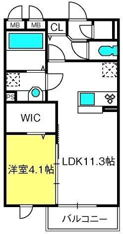 ステラタウン プルケリマ(1LDK/3階)の間取り写真