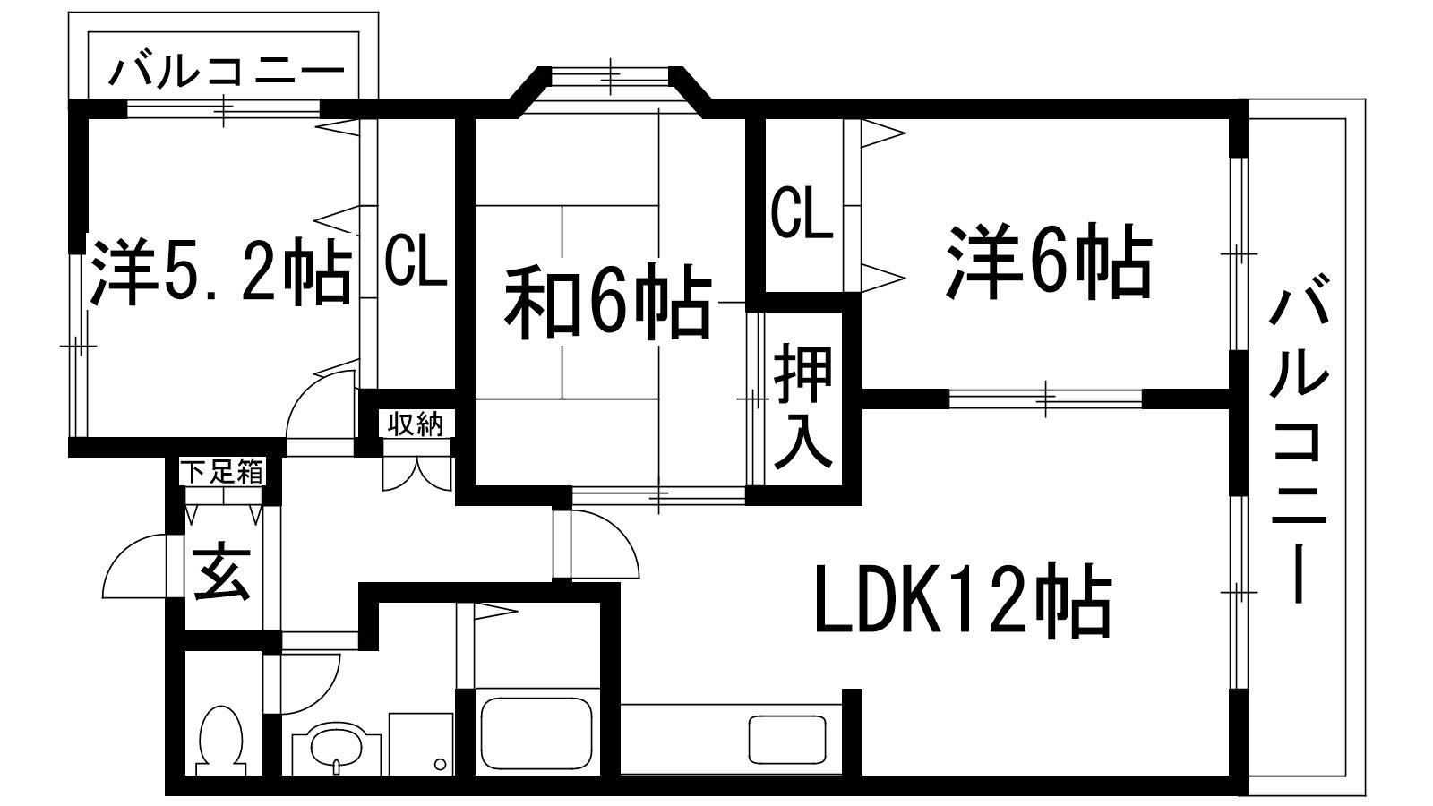 シルクエクセル(3LDK/3階)の間取り写真