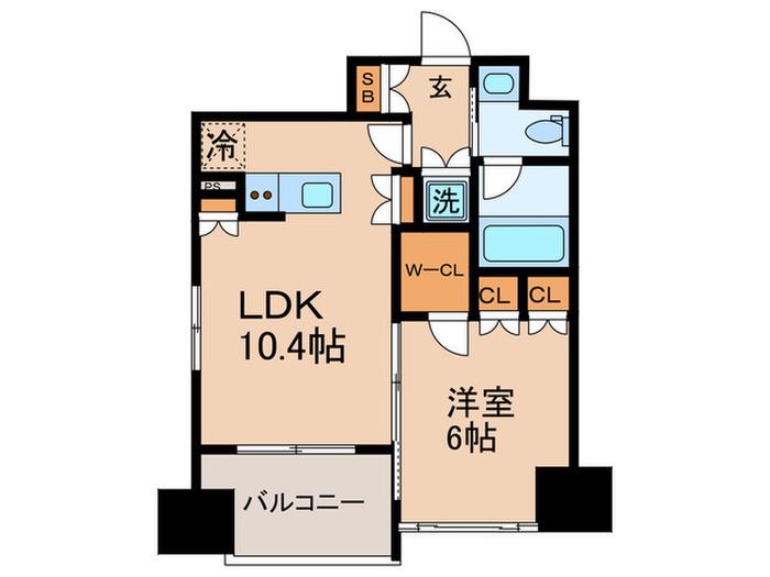ベルファース目黒(1LDK/10階)の間取り写真