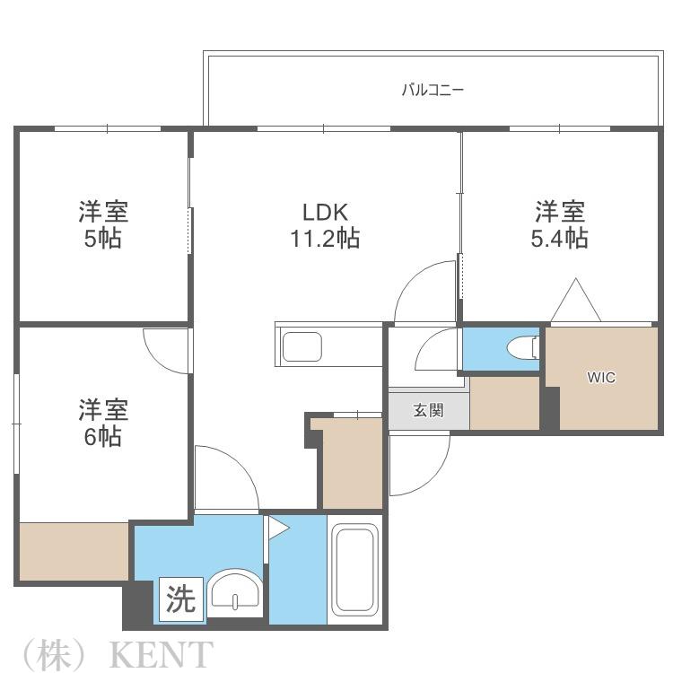 パーク農試館(3LDK/2階)の間取り写真