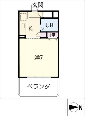 ホワイトヒルズ東桜(1K/4階)の間取り写真