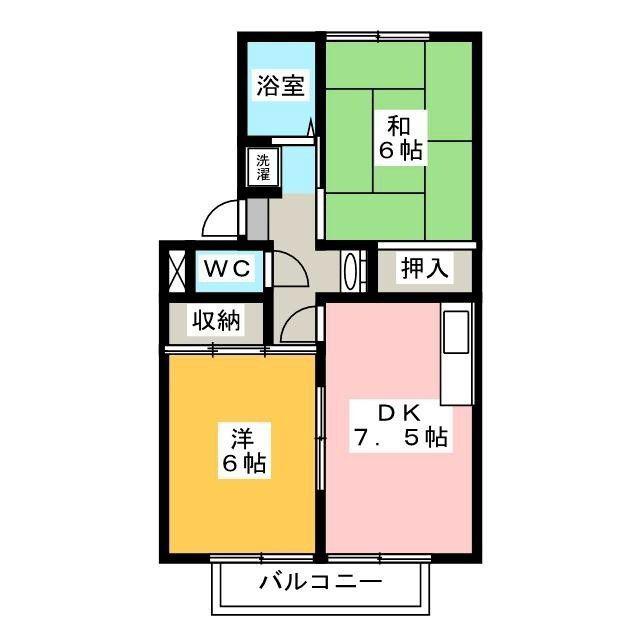 Mプレジール(2DK/2階)の間取り写真