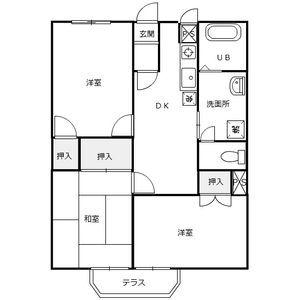 サンパレス江崎I・II(3DK/1階)の間取り写真
