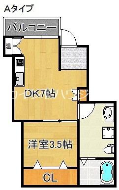 セントラルTAMADE88(1DK/1階)の間取り写真