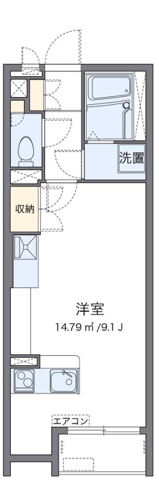 ミランダアザレア(ワンルーム/1階)の間取り写真