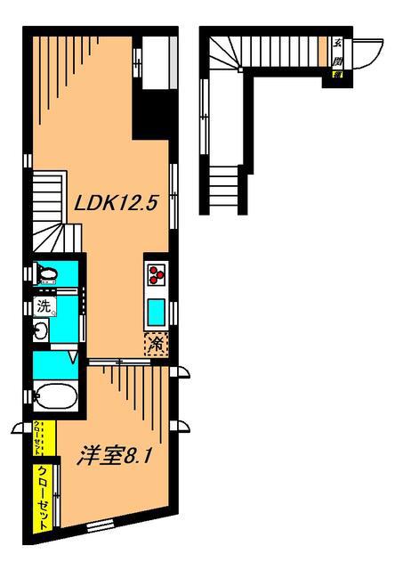 CORTLE NAKANOBU(1LDK/3階)の間取り写真