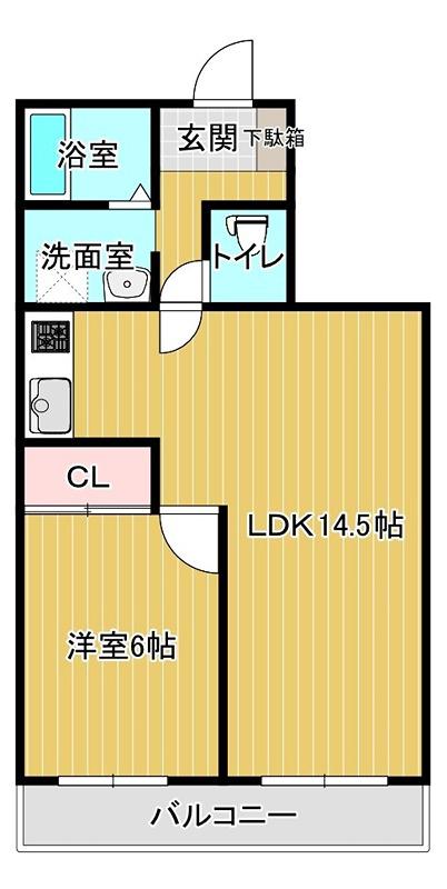Mクレール(1LDK/3階)の間取り写真