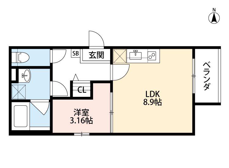 グナーデ・シュテルンI(1LDK/3階)の間取り写真