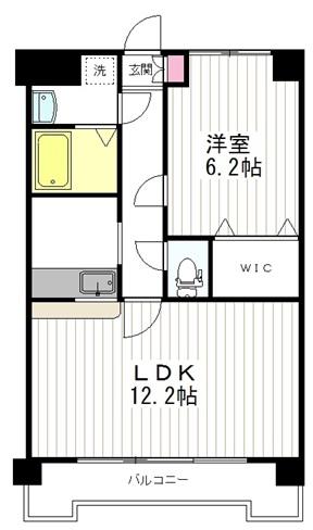 パルメゾン北仙台(1LDK/2階)の間取り写真