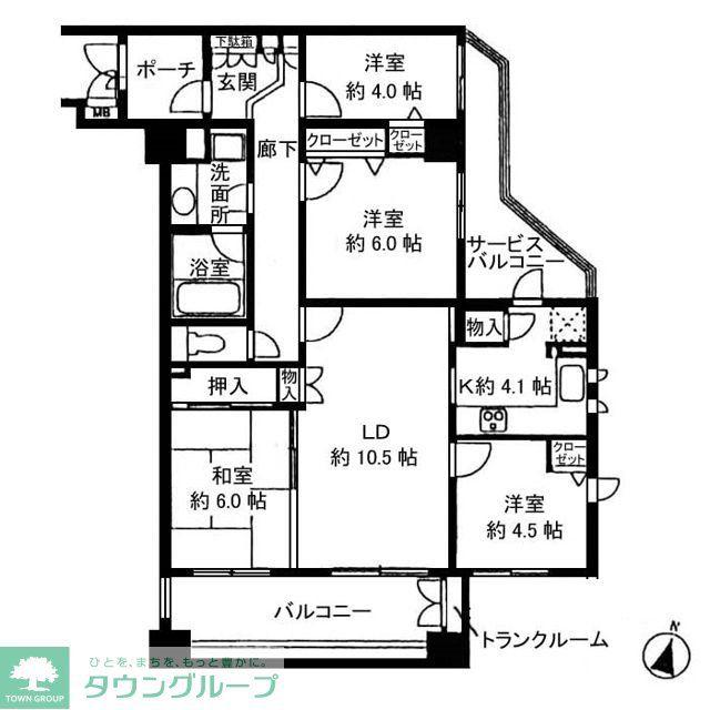 シーアイマンション池上(4LDK/2階)の間取り写真