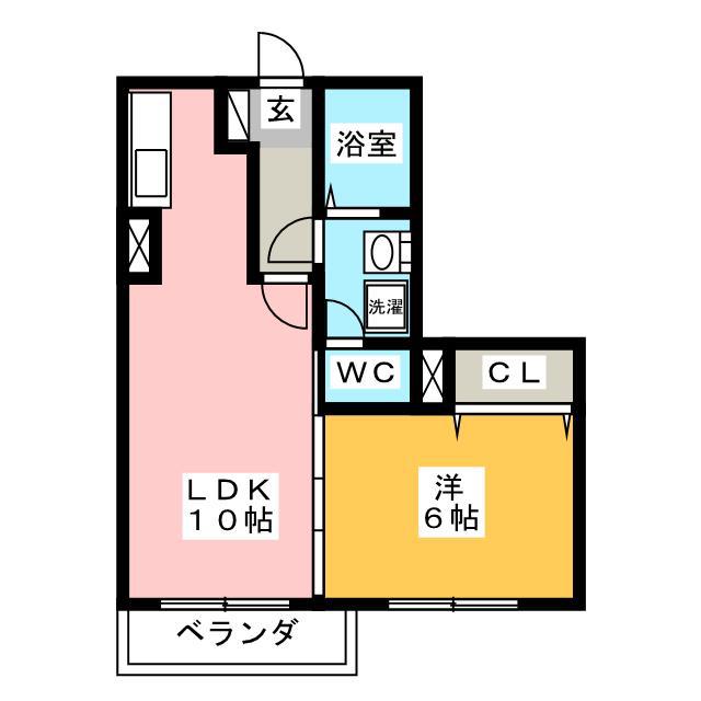 クレール(1LDK/2階)の間取り写真