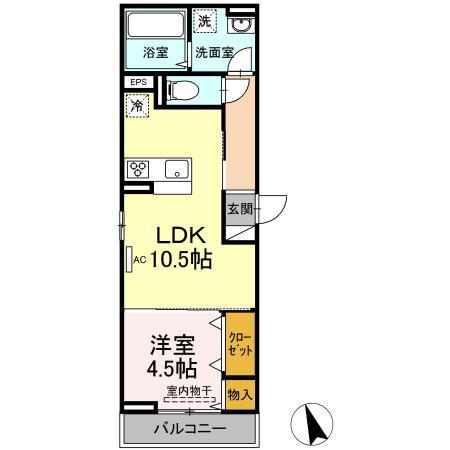 オルテンシア(1LDK/3階)の間取り写真