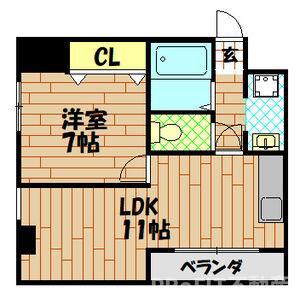 サニーコート塩草(1LDK/6階)の間取り写真