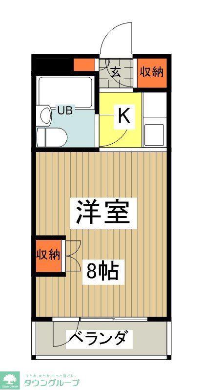 コーポベルA棟(1K/1階)の間取り写真