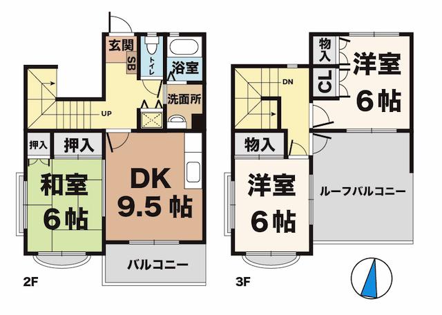 アグロス(3DK/2階)の間取り写真