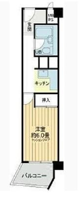 川口寿コーポ(1K/4階)の間取り写真