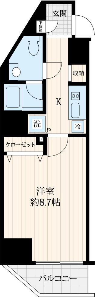 R.HOURS MEJIRO AVE(1K/6階)の間取り写真