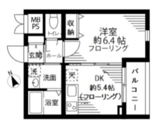 グリーニエ西新宿弐番館(1DK/3階)の間取り写真