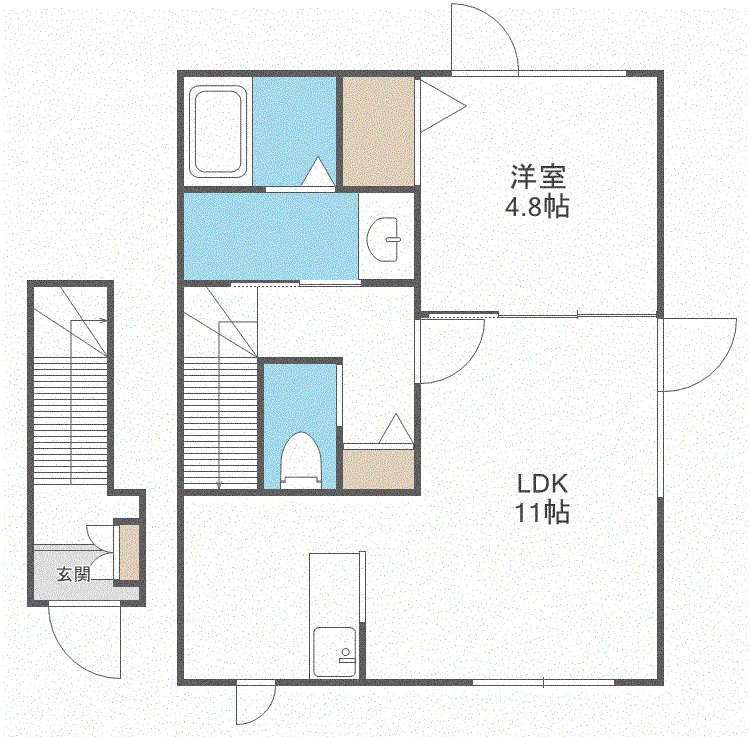 CREARE(1LDK/2階)の間取り写真