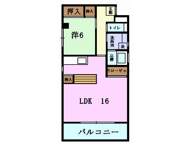 サンリーフ玉川(1LDK/2階)の間取り写真