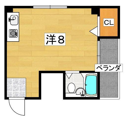 プラザ香里(ワンルーム/3階)の間取り写真