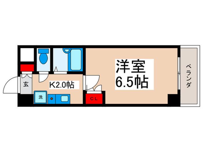 LASANTE浦安(1K/11階)の間取り写真