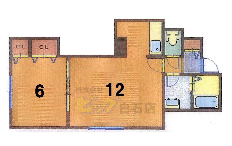 ノーマルヒル菊水A棟(1LDK/2階)の間取り写真