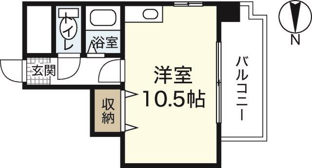 ロッシーハウス(ワンルーム/5階)の間取り写真