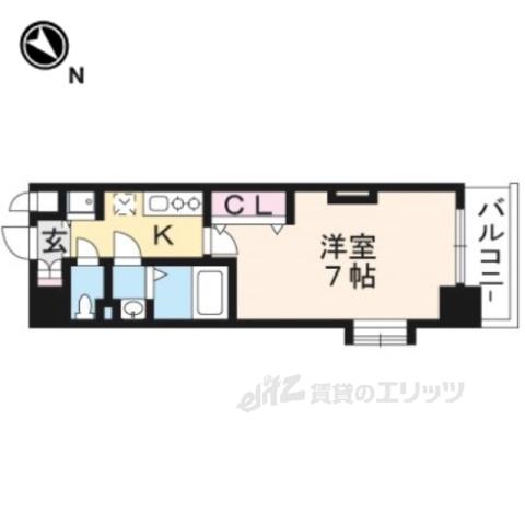 LUXE京都西大路(1K/6階)の間取り写真
