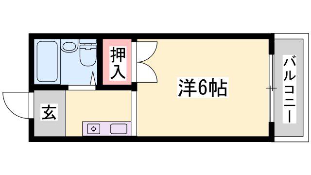 日の出コーポ(ワンルーム/1階)の間取り写真