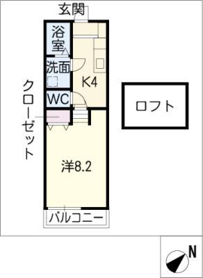トップハウス南玉垣 1(1K/1階)の間取り写真
