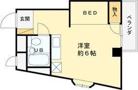 川端マンション(ワンルーム/3階)の間取り写真
