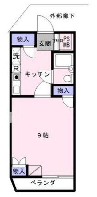 グローリア初穂新小岩(1K/4階)の間取り写真