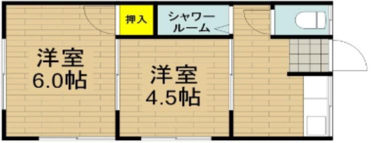 五月荘(2K/2階)の間取り写真