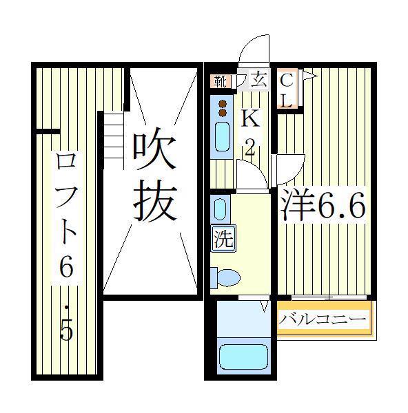 TRISTINA柏(1K/1階)の間取り写真