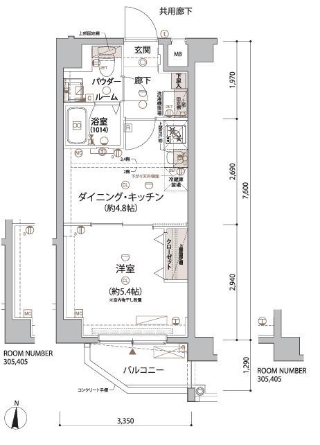 ARCOBALENO KAMEIDOII(1DK/3階)の間取り写真